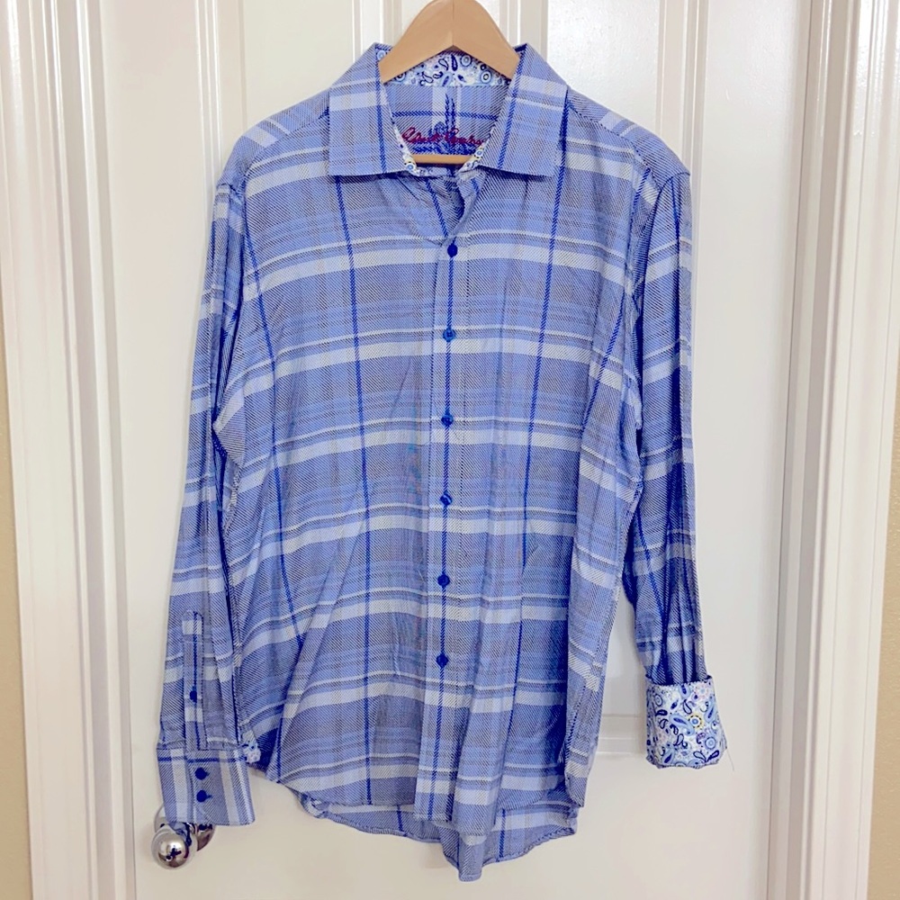 Robert Graham long sleeve plaid dress shirt large
